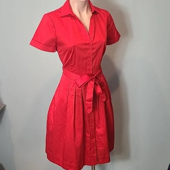 Brooks Brothers Red Belted Shirt Dress with Pockets❣️ Like New - Picture 6 of 12